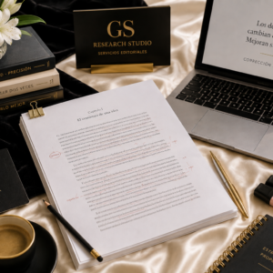 Corrección de estilo de GS Research Studio. Servicio profesional de revisión lingüística y editorial para mejorar la claridad, la precisión y la calidad de libros, artículos, tesis e informes.