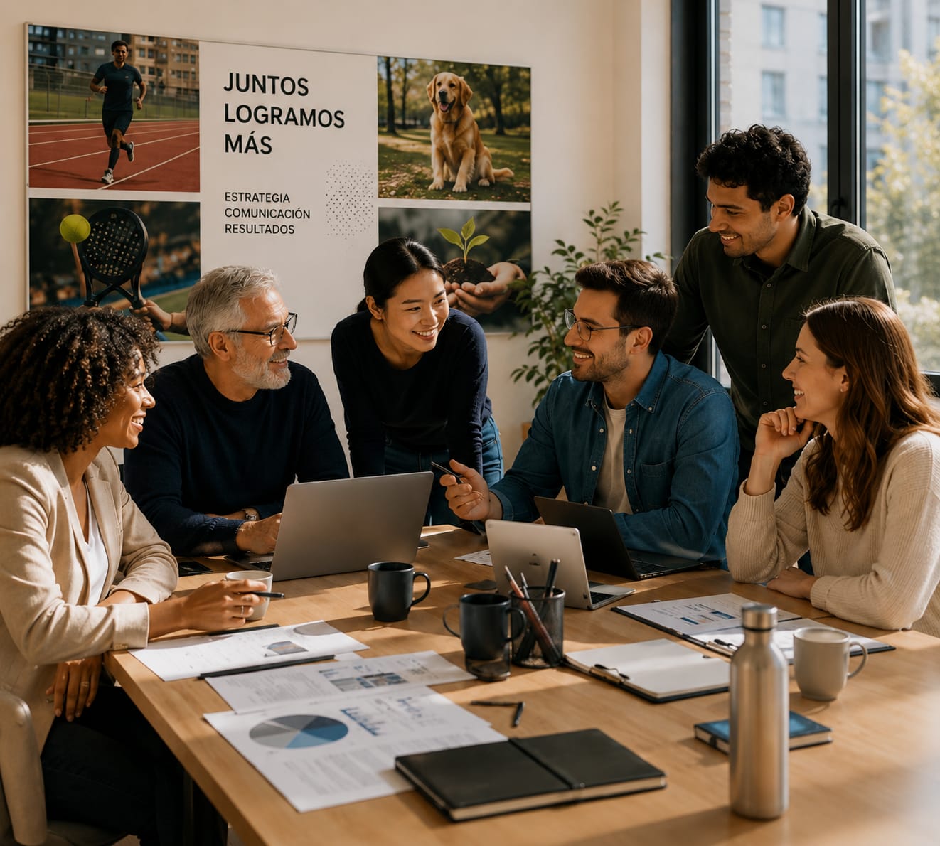 Qué hacemos Equipo de una empresa desarrollando estrategias de comunicación, investigación y contenidos institucionales junto a GS Research Studio.