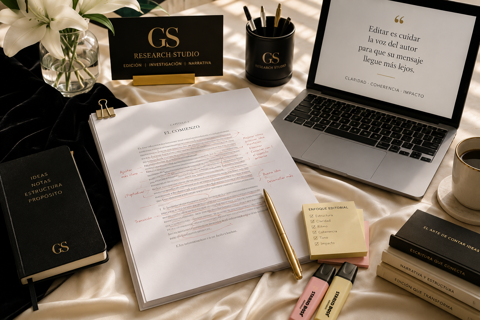 Catálogo GS Research Studio 2 · edición de manuscrito